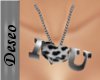 I<3U Necklace 3D Leopard