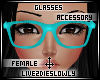 .L. Teal Geeky Glasses