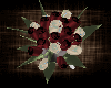 Ivory & Red Satin Roses