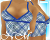 [E.M.] bule plaid pj top
