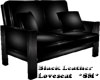 *SM*Blk Leather Loveseat