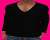 Sharp Black V Neck LS
