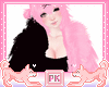 PinkBlack Fur Coat