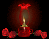 Red rose oil lamp
