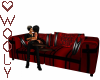 Kiss couch red blk pvc