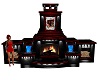 Red Black Wolf Fireplace