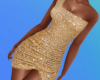 Sequin Mini Dress-Gold