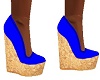 Blue wedge heels