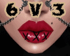 6v3| Blk Stiched up Lips