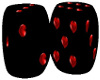 Red/blk Kissing Dice