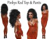 Pinkys Red Top & Pants