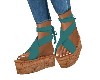 TEAL PLATFORM SANDALS