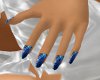 Leopard Blue Silk Nails
