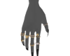 black nails + gold rings