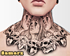 Skull girl neck tatt