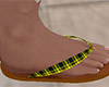 Yellow Flip Flop Plaid M