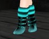 teal boots and socks