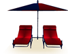 Red Umbrella Beach Chair