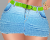 jeans with a green belt