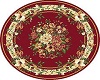 Round Red Floral Rug