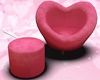 Pink Heart Seat + Puff