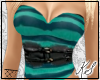 (K) Stripey Teal Corset