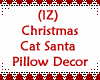 Cat Santa On Pillow Deco