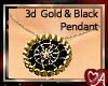 Gold & Black 3d Pendant