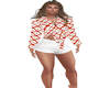 Red&Wht Fall Short Set