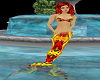 red and gold mermaid top