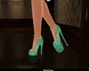 Designer Green Lace Heel