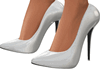 Ella White Leather Heels