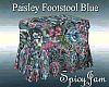 Paisley Footstool Blue