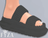 F! Cozy Sandals Black