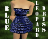 BLUE LEOPARD DAISY DRESS