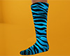 Teal Tiger Stripe Socks TALL (F)