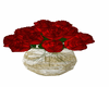 B~ Red Roses Gold Vase