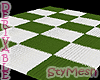 Checkered Fur Rug Green