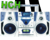 Blue and White Boombox