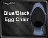 blue/black egg chair