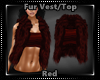 Fur Vest and Top Red