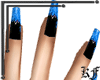 Blue Black French Nails