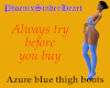 Azure blue thigh boots