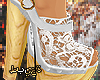 $ White Lace Heels
