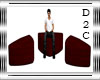 D2C-3 Pc Chair- Red