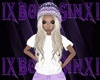 Knit Hat Purple/White V1