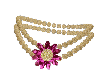 Pink Flower w/gld beads