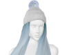 *Long Blue Hair + Hat *
