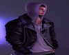hoodie & leather jac