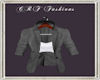 Gray Suede Office Jacket